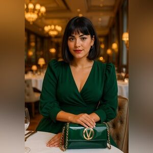 New Valentino Orlandi patent leather crossbody chain bag stunning !! 🌺